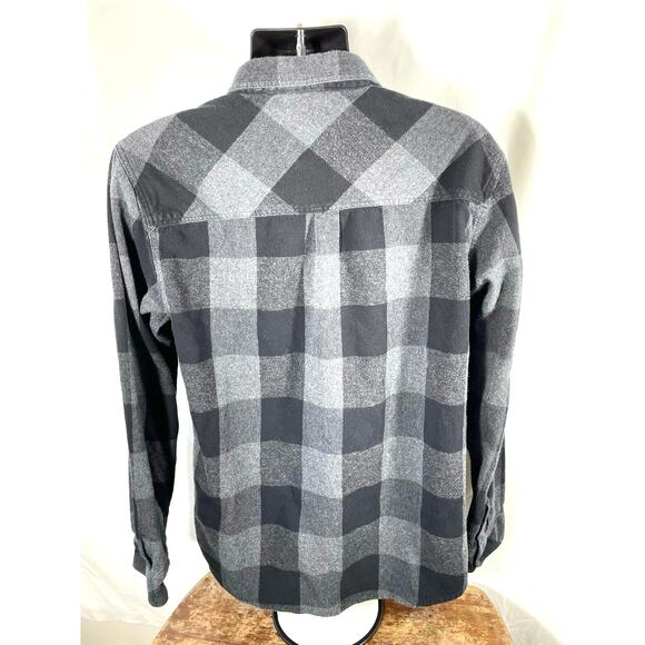 Dravus Black Gray Buffalo Plaid Flannel Shirt XL - Picture 2 of 5